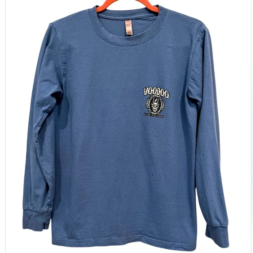 Voodoo Bourbon Street T Shirt New Orleans Dr Rays Magical Elixir Blue junior S
